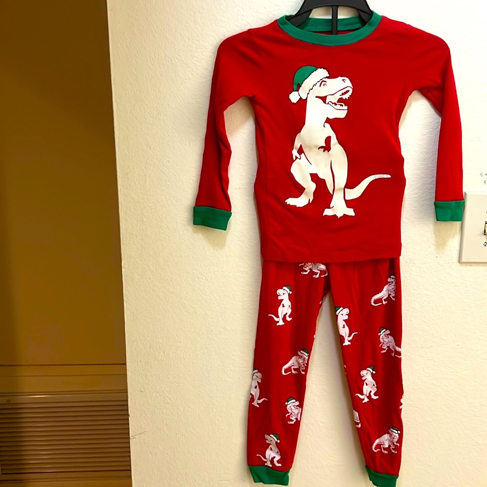 Glow-in-the-dark tyrannosaurus Christmas jammies